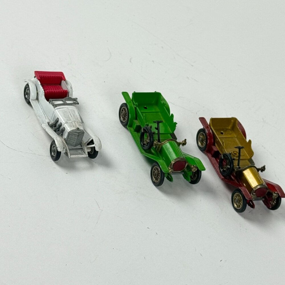 Vintage Matchbox 3 Yesteryear Diecast Collectible Cars Missing Roof